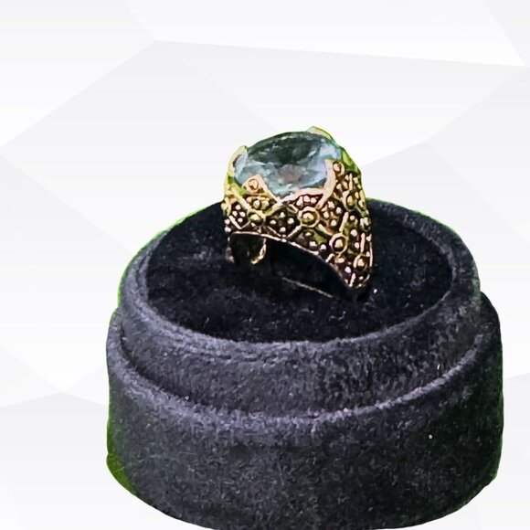 Ice Blue Cubic Zirconia Ring Size 5.5 - Picture 2 of 8